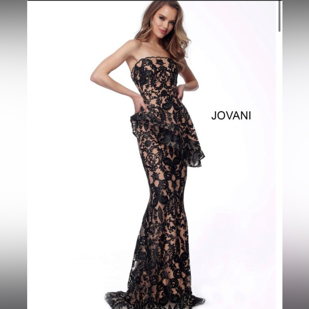 Jovani Black Nude Evening Dress